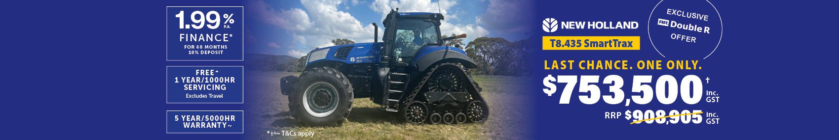 T8.435 SmartTrax New Holland - Double R Exclusive 2025