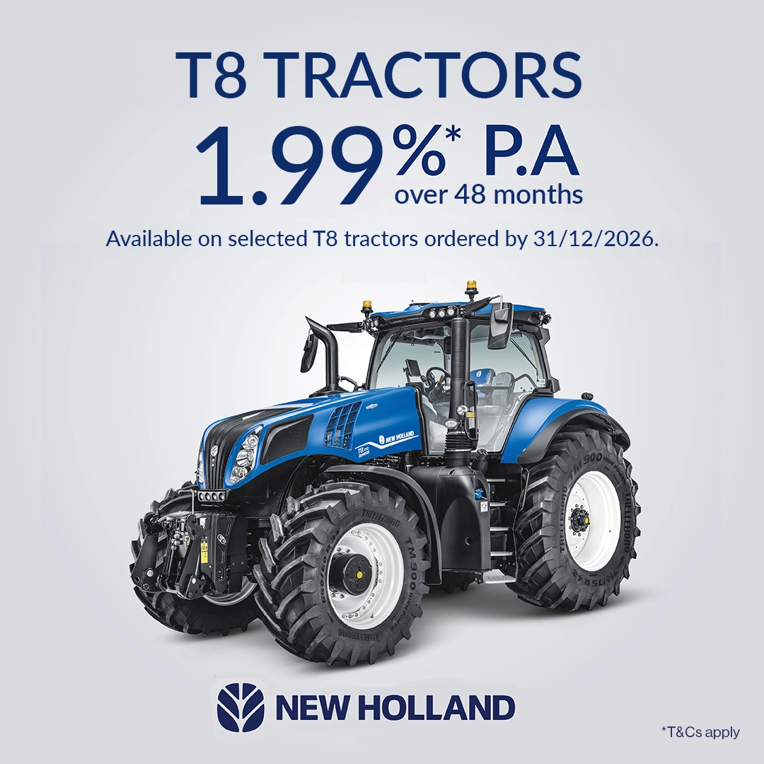 New Holland T8 Tractors 1.99% Fiinance
